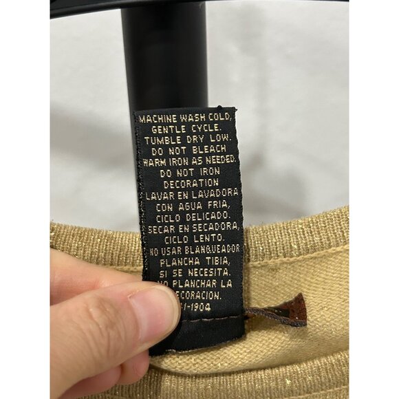 Yarnworks Gold Metallic Short Sleeve Round Neck Sweater Size S - Picture 7 of 8